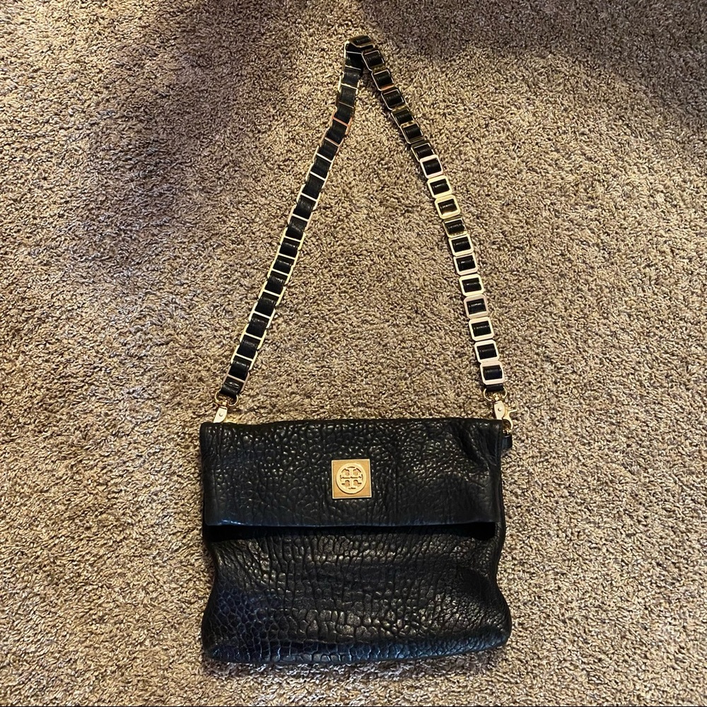 Tory Burch Croc Embossed Crossbody Bag